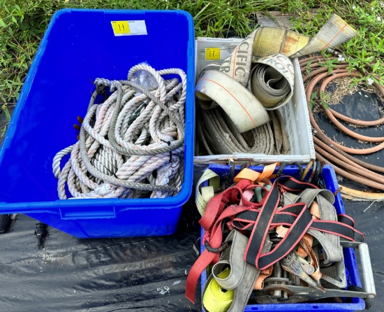 LOT OF ROPE AND STRAPS