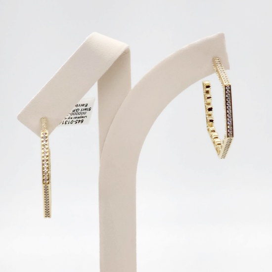 Yellow Gold Plated CZ Hoops  |  Retail Value: $195