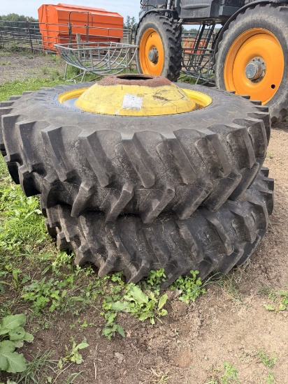 (2) FIRESTONE 520/85 R 42" DEEP TREAD TIRES ON 10 BOLT RIMS - 90% TREAD