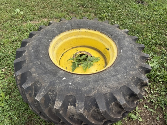 (1) Firestone 18.4 Tire On 8 Bolt Rim