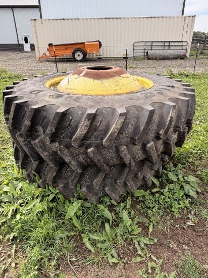 (2) FIRESTONE 520/80R 42" DEEP TREAD TIRES ON 10 BOLT RIMS - 90% TREAD