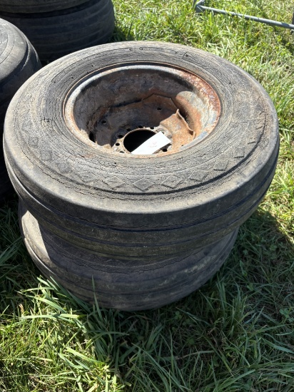 (2) 11Lx15 TIRES ON 6 BOLT RIMS