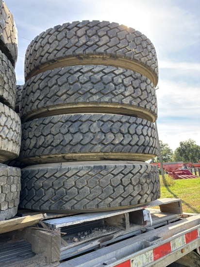 (4) 11R 22.5 TIRES - BUD WHEELS
