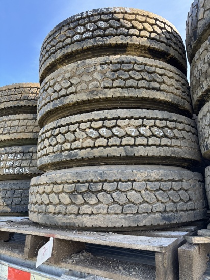 (4) 295-75 x 22.5 - HUB WHEELS