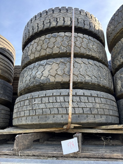 (4) 12R x 22.5 TIRES HP