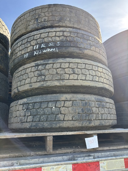 (4) 11R x 22.5 TIRES HP ALUMINUM