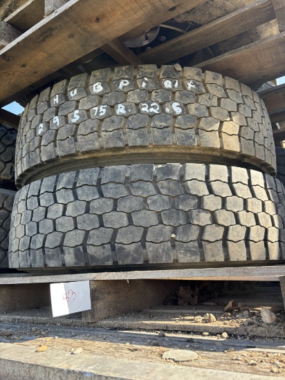 (2) 295-75R x 22.5 TIRES HUB