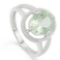 HULKING 2 2/5 CARAT GREEN AMETHYST & GENUINE DIAMONDS 925 STERLING SILVER RING