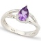 BRILLIANT 0.812 CARAT TW AMETHYST & GENUINE DIAMOND PLATINUM OVER 0.925 STERLING SILVER RING