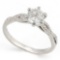 IDEAL ! 4/5 CARAT WHITE TOPAZ & DIAMOND 925 STERLING SILVER RING