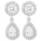 ELEGANT 11 1/5 CARAT (84 PCS) FLAWLESS CREATED DIAMOND 925 STERLING SILVER EARRINGS