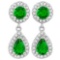 GORGEOUS CREATED EMERALD 925 STERLING SILVER EARRINGS