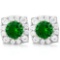 LOVELY 2 2/5 CARAT CREATED EMERALD & 1/4 CARAT (26 PCS) FLAWLESS CREATED DIAMOND 925 STERLING SILVER