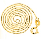 AWESOME PURE 925 ITALY STERLING SILVER WITH 18K YELLOW GOLD PLATED BOX CHAIN- 18 INCHES