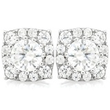 EXQUISITE 2 2/3 CARAT (28 PCS) FLAWLESS CREATED DIAMOND 925 STERLING SILVER EARRINGS