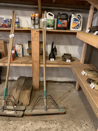 TWO PUSH BROOMS