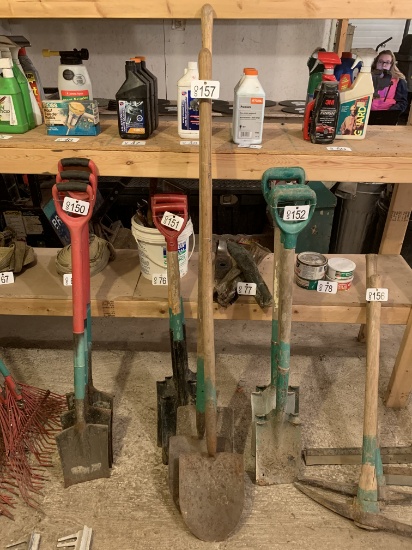 THREE SPADE SHOVELS