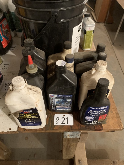 ASSORTED NEW AND USED OILS AND LUBRICANTS