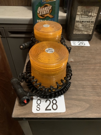 TWO AMBER FLASHING LIGHTS