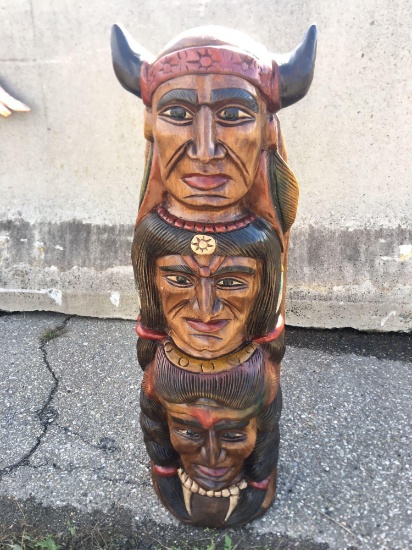 Wooden Native American Totem Pole