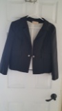 Black Vintage Crop Jacket with rhinestone buttons