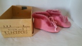 Pink Wool or Felt  Baby Slippers from Montgomery Wards