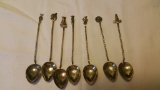 7 Demitasse spoons of Incan images