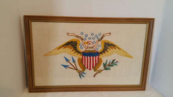 Federal Eagle Framed Needlepoint