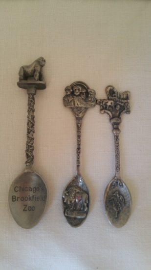 3 Pewter spoons