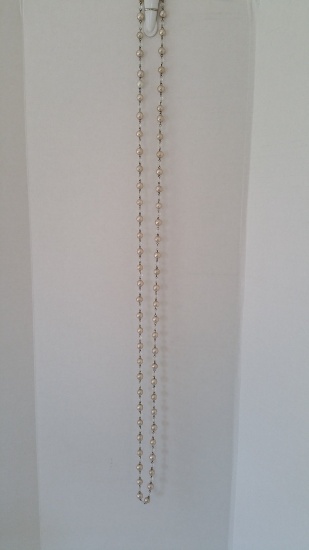 Crystal And Pearls On A Chain Necklace 52"