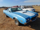 1974 Ford Ranchero Pickup, s/n 4a47q198943, v8 gas eng, auto trans, od reads 54259 miles,