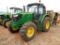 2015 John Deere 6115M Farm Tractor, s/n 816559, cab, pto, 3 remotes, 3pt, hour meter reads 1168 hrs,