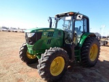2014 John Deere 6115M Farm Tractor, s/n h816453, cab, a/c, hour meter reads 2018 hrs, 3 remotes,