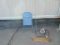Lot of assorted items ,skilsaw,chair, (2) fishing poles, shelf,
