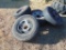 (4) assorted pickup tires on rims