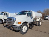 2006 Ford F750 S/A Water Truck, s/n 3frxf75e66v344834, 215 hp cummins, 7 spd trans, 2000 gallon tank