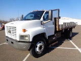 2005 Chevy C6500 S/A Flatbed Truck, s/n 1gbj6c1e05f522585, gas eng, 5 spd trans, 15' dump bed, od