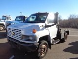 2002 Chevy C4500 S/A Flatbed Truck, s/n 1gbc4e1e03f504627, gas eng,5spd trans, od reads 50203 miles,