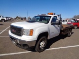 2011 GMC Sierra 3500 4x4 Flatbed Pickup, s/n 1gd322cg1bf198708, v8 gas eng, auto trans, od reads