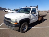 2002 Chevy 2500 Flatbed Pickup, s/n 1gchc24u12e255409, v8 eng, auto trans, od reads 121328 miles