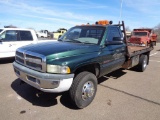 2002 Dodge 3500 4x4 Flatbed Pickup, s/n 3b6mf36c42m267813, cummins eng, 6 spd trans, od reads 212961