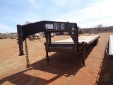 Road Boss 36' Gooseneck Tri axle Flatbed Trailer, s/n , rolling tailboard,