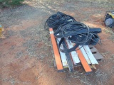 Lot of assorted belts and hinged belt fasteners, dock guards