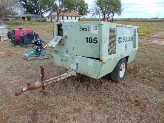 Sullair 185 Air Compressor, s/n 122208, deere eng, hour meter reads 1039 hrs, (Does not run)