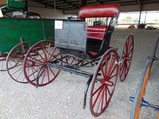 Single Seat Cane Back Horse Drawn Buggy,