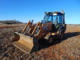 2013 Case 580 Super N Loader Backhoe, s/n 586043, g.p bkt, cab, air, hour meter reads 1856 hrs, 18