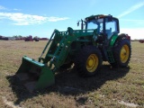2012 John Deere 7330 MFWD Farm Tractor, s/n 030289, cab, a/c,h340 loader, hour meter reads 766 hrs,