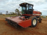 Hesston 8550 Self Propelled Swather, s/n 855000132, w/16' discmower, hour meter reads 3571 hrs,