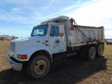 2000 IHC 4900 T/A Dump truck, s/n 1htshaar8yh267214, dt466 eng, 10 spd trans, od reads 108172 miles,