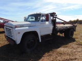 1970 Ford F600 S/A Ginpole Truck, s/n f61ccj32660, v8 gas eng, 4x2 trans, tulsa winch, rolling
